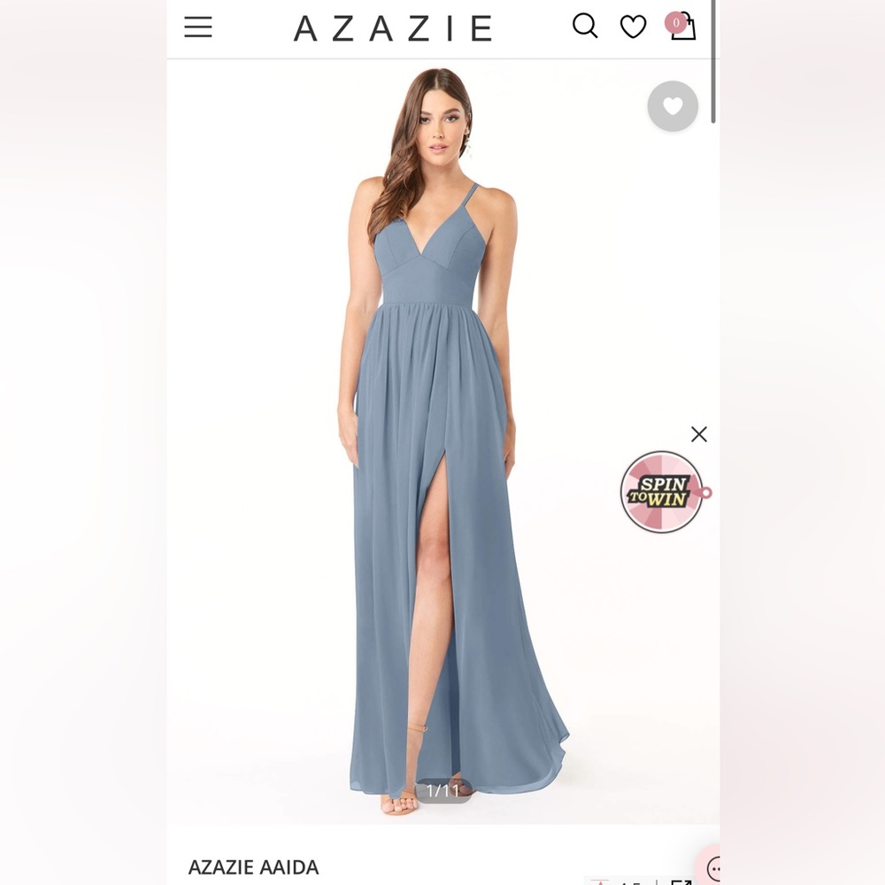 AZAZIE Aaida Bridesmaid Dress Dusty Blue Size 4